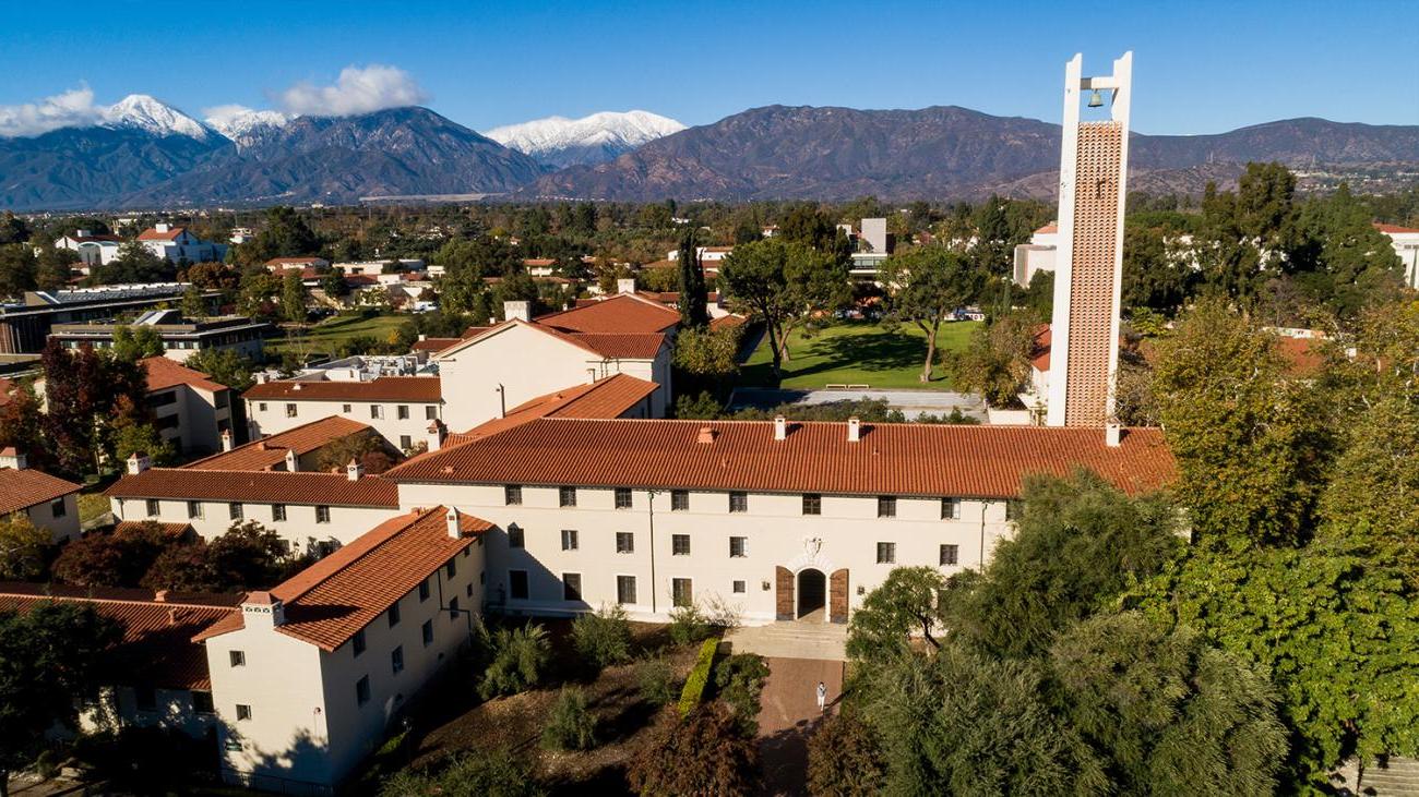 Pomona College drone shot